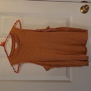 *Madewell* Ribbed striped burnt orange tank XL